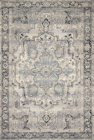 Loloi Mika Power Loomed Grey / Blue Rug