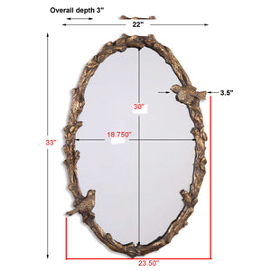 Uttermost Paza Oval Vine Gold Mirror