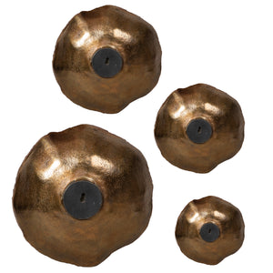 Uttermost Lucky Coins Brass Wall Bowls, S/4
