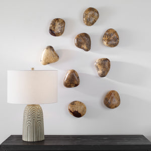 Uttermost Pebbles Blonde Wood Wall DÃ©cor, S/9