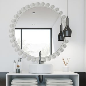 Uttermost Cyra White Round Mirror