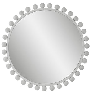 Uttermost Cyra White Round Mirror