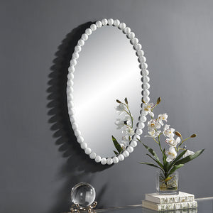 Uttermost Serna White Oval Mirror