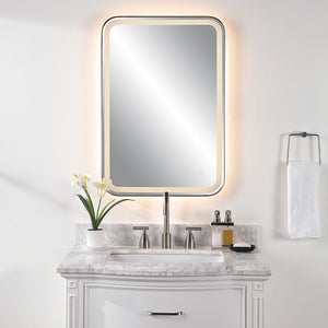 Uttermost Crofton Lighted Black Vanity Mirror