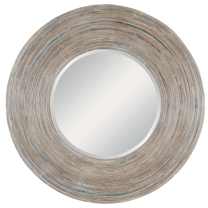 Uttermost Vortex White Washed Round Mirror