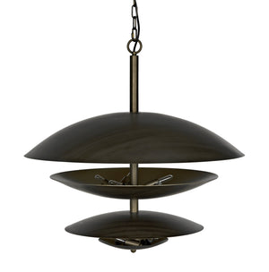 Noir Nora Chandelier, Metal with Aged Brass Finish
