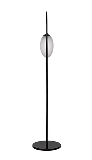 Noir Swan Floor Lamp, Black Steel