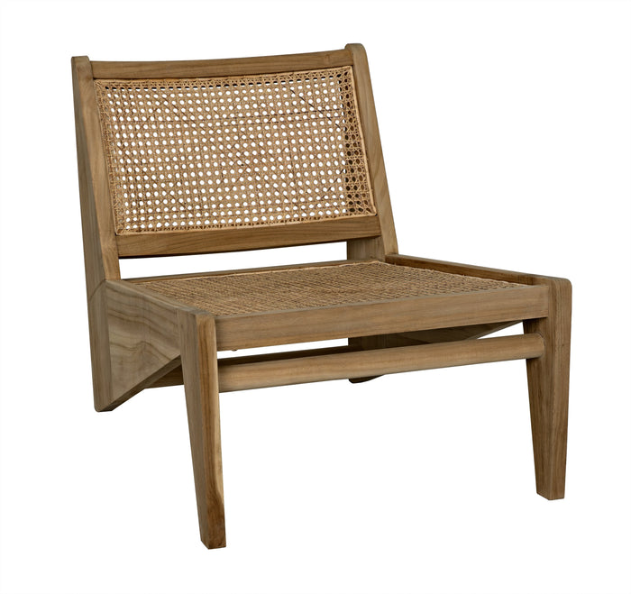 Noir Udine Chair With Caning, Teak