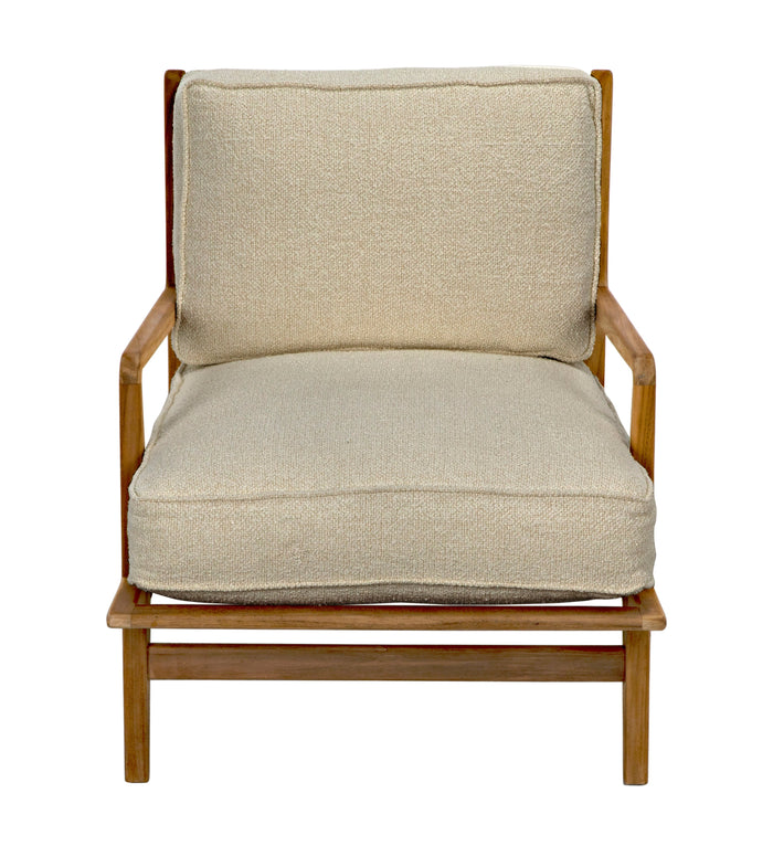 Noir Allister Chair, White US Made cushions