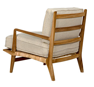 Noir Allister Chair, White US Made cushions