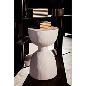 Noir Hourglass Stool, White Fiber Cement