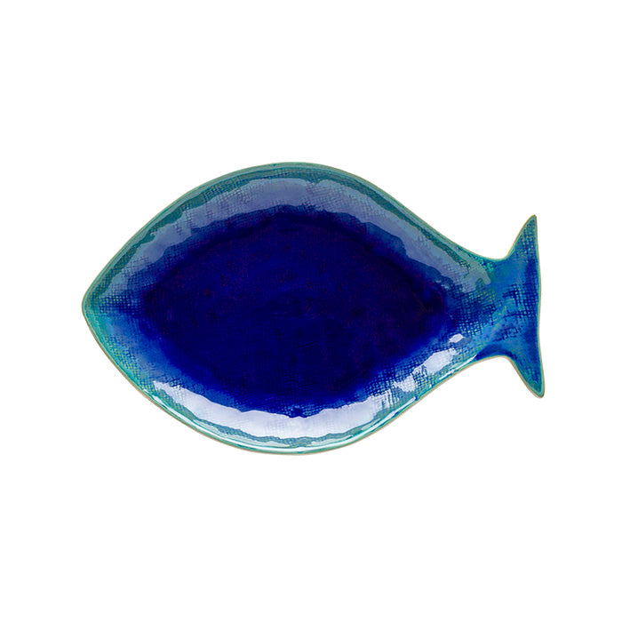 Casafina Dori 12" Atlantic Blue Medium Fish Platter (Set of 2)