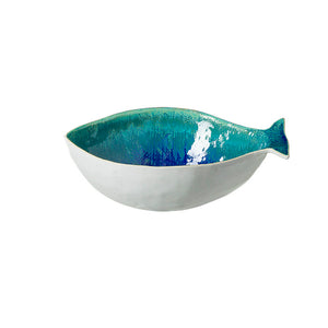 Casafina Dori 11.75" Atlantic Blue Fish Serving Bowl