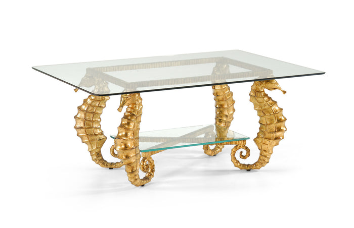 Chelsea House Seahorse Coffee Table (Gold or Silver)