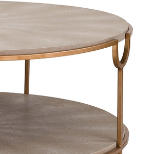 Regina Andrew Vogue Shagreen Cocktail Table (Ivory Grey and Brass)