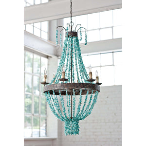 Regina Andrew Beaded Turquoise Chandelier