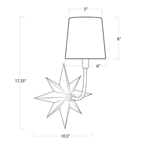 Regina Andrew Etoile Sconce (Natural Brass)