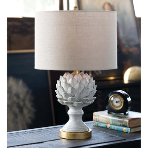 Regina Andrew Leafy Artichoke Ceramic Table Lamp (Off White)