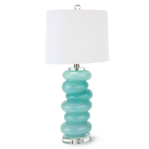 Regina Andrew Stacked Pebble Glass Table Lamp (Aqua)