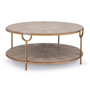 Regina Andrew Vogue Shagreen Cocktail Table (Ivory Grey and Brass)